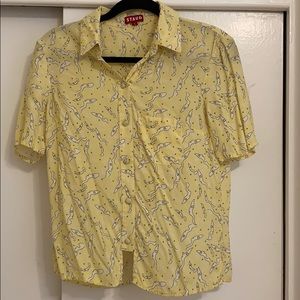Staud Yellow Women’s face button up